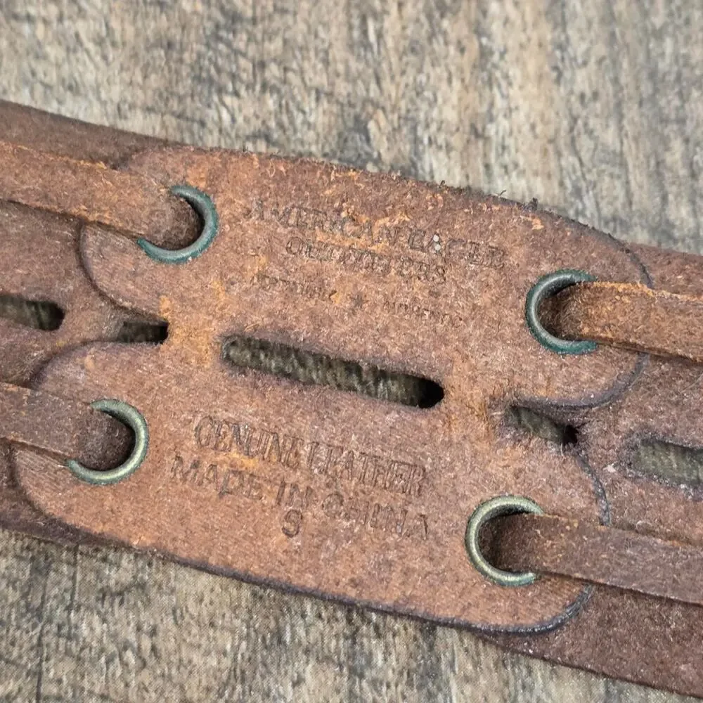 Y2k Brown Lether Belt Tie Western Boho Festival American Eagle Costal Cowgirl - Picture 3 of 7